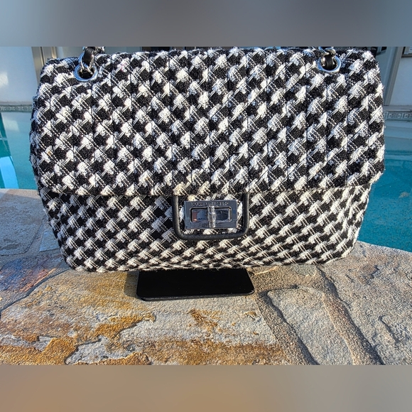 Karl Lagerfeld Tweed Houndstooth Shoulder/Crossbody Bag - Picture 10 of 14